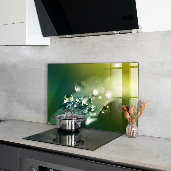 Pannello paraschizzi cucina Rugiada sulle foglie verdi