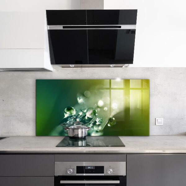 Pannello paraschizzi cucina Rugiada sulle foglie verdi