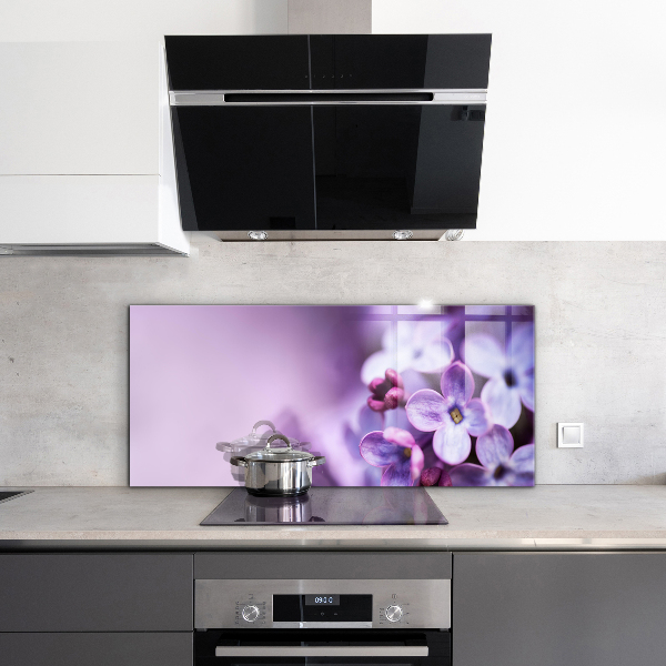 Pannello paraschizzi cucina Fiori viola