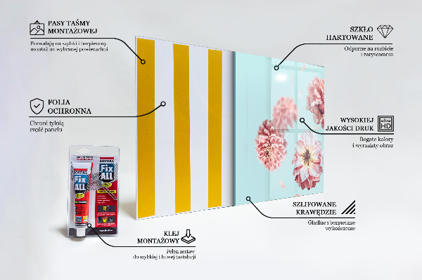 Pannello retrocucina Composizione di fiori in volo