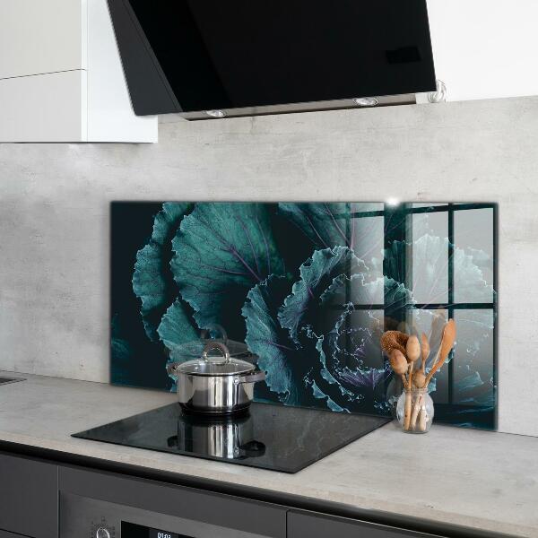 Pannello retrocucina Foglie di cavolo verde scuro