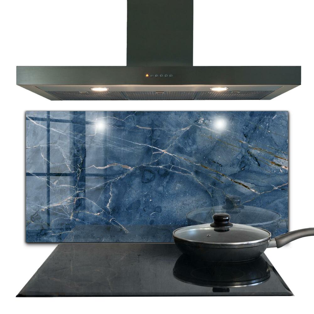 Pannello paraschizzi cucina Struttura di marmo blu