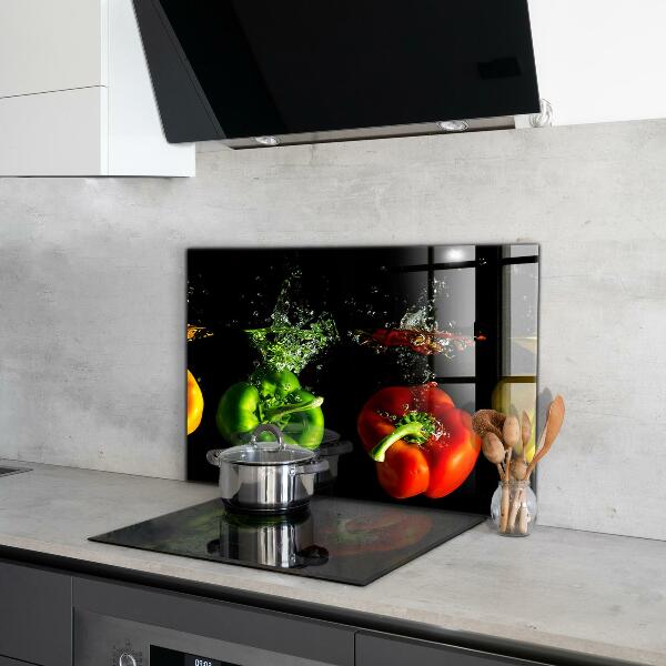 Pannello paraschizzi cucina Peperoni colorati sotto l'acqua