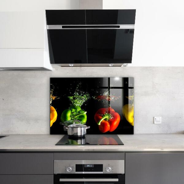 Pannello paraschizzi cucina Peperoni colorati sotto l'acqua