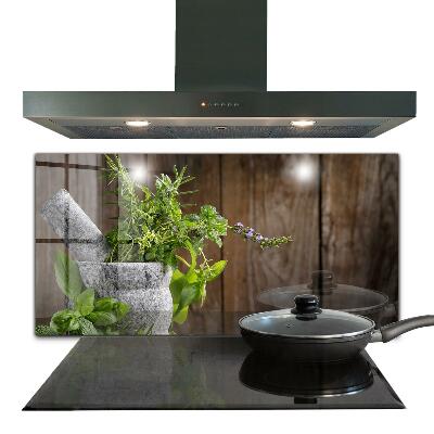 Pannello paraschizzi cucina Spezie per mortaio di pietra
