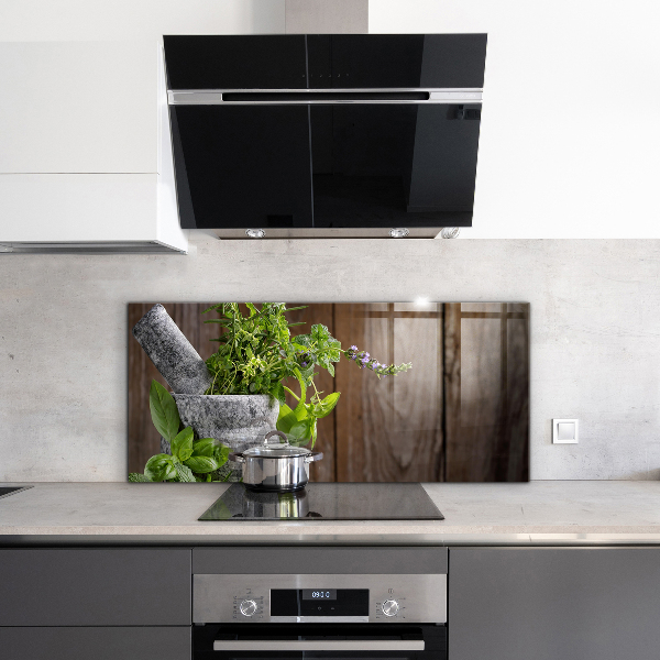 Pannello paraschizzi cucina Spezie per mortaio di pietra