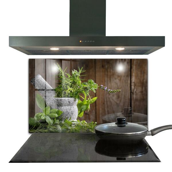 Pannello paraschizzi cucina Spezie per mortaio di pietra