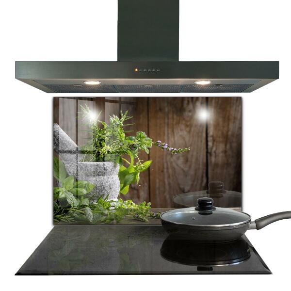 Pannello paraschizzi cucina Spezie per mortaio di pietra