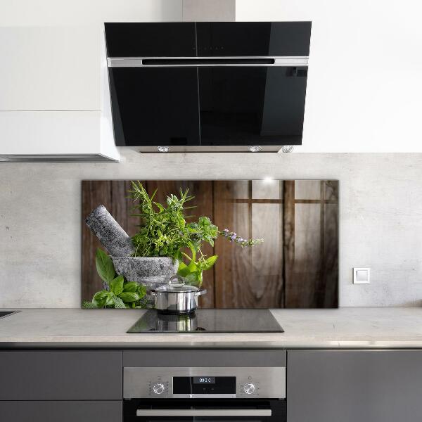 Pannello paraschizzi cucina Spezie per mortaio di pietra