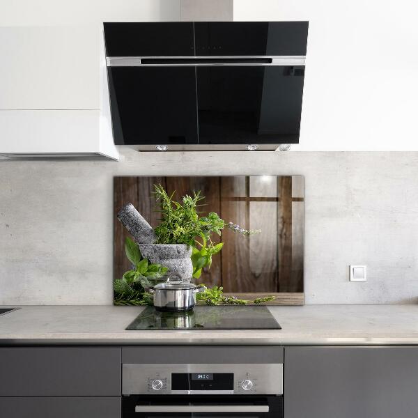 Pannello paraschizzi cucina Spezie per mortaio di pietra