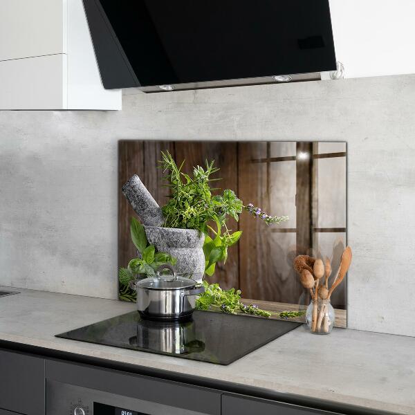 Pannello paraschizzi cucina Spezie per mortaio di pietra