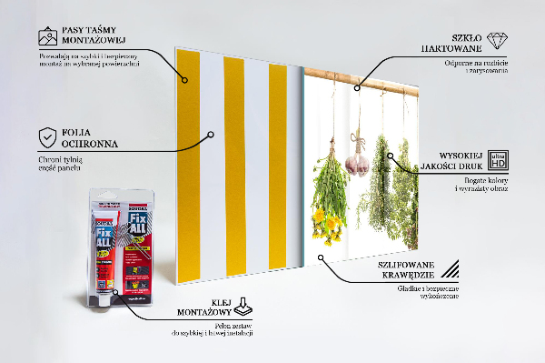 Pannello paraschizzi cucina Erbe secche medicina di erbe