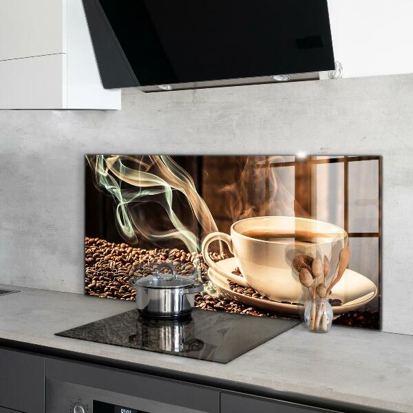 Pannello paraschizzi cucina Una tazza con caffè aromatico