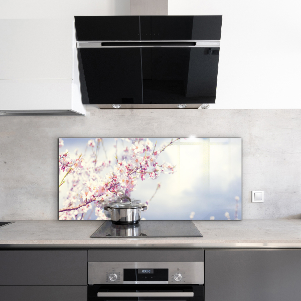 Pannello paraschizzi cucina Delicati fiori rosa