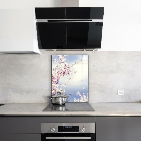 Pannello paraschizzi cucina Delicati fiori rosa