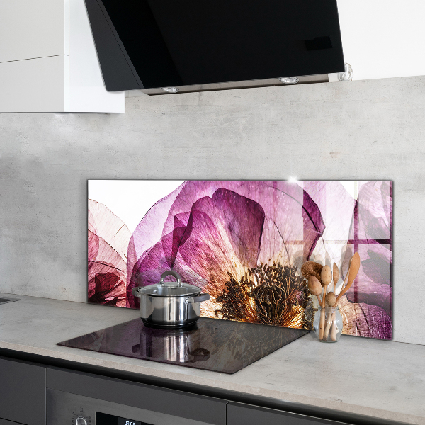 Pannello paraschizzi cucina Dettagli di fiori delicati