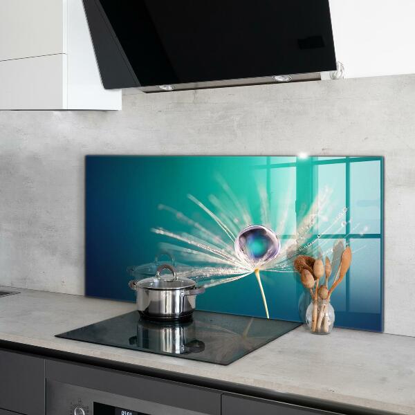 Pannello rivestimento parete cucina Dente di leone con una goccia di rugiada