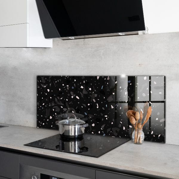 Pannello paraschizzi cucina Terrazzo in marmo nero terazzo