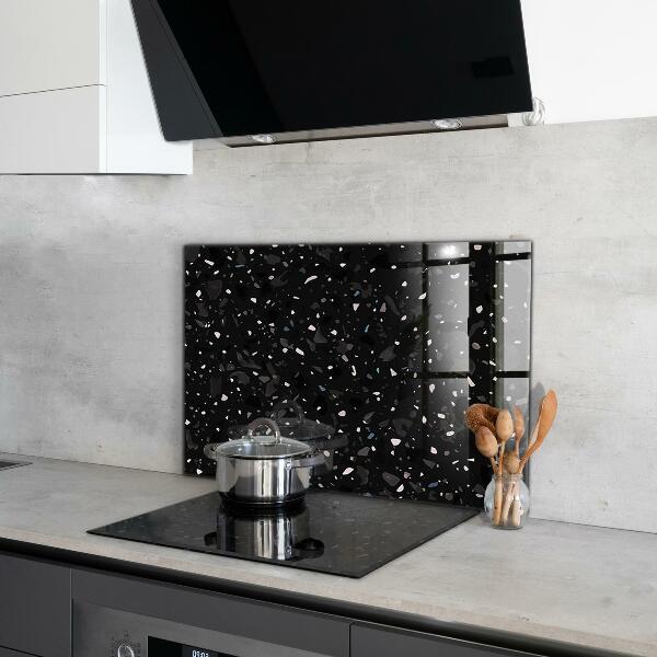 Pannello paraschizzi cucina Terrazzo in marmo nero terazzo