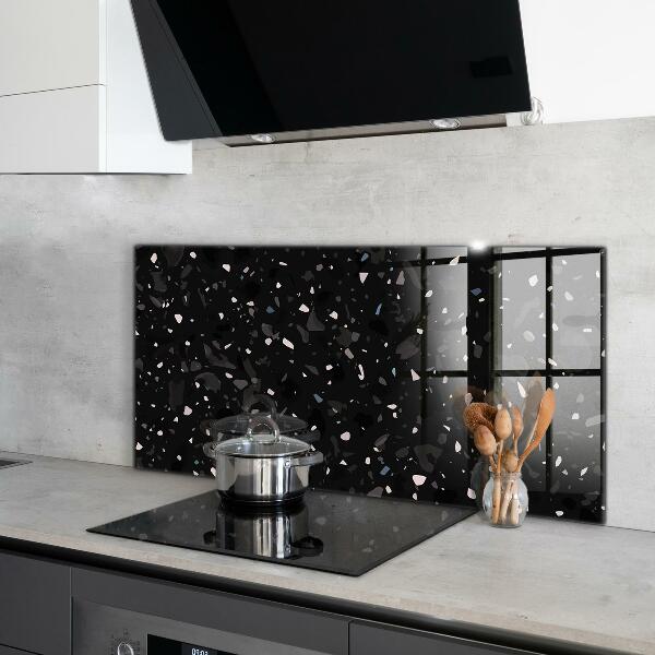 Pannello paraschizzi cucina Terrazzo in marmo nero terazzo