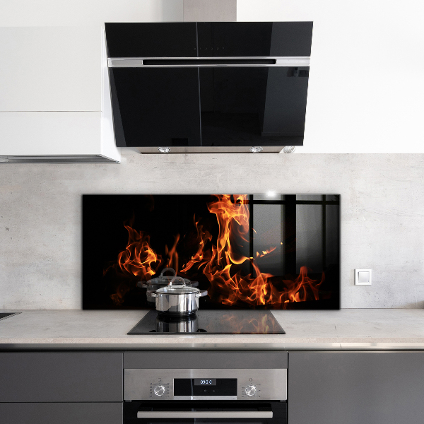 Pannello paraschizzi cucina Fiamme calde di un falò