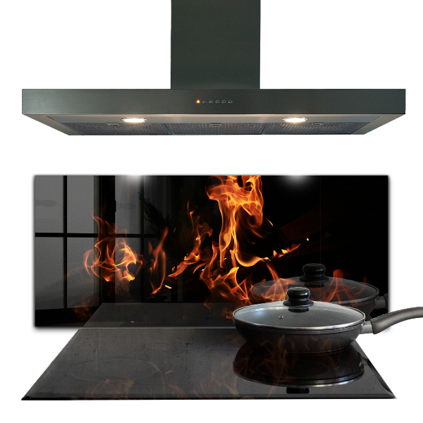 Pannello paraschizzi cucina Fiamme calde di un falò