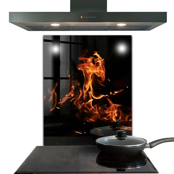 Pannello paraschizzi cucina Fiamme calde di un falò