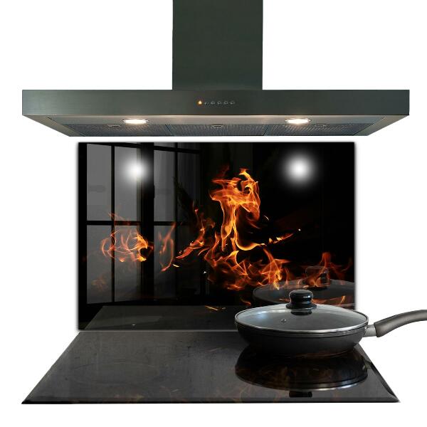 Pannello paraschizzi cucina Fiamme calde di un falò
