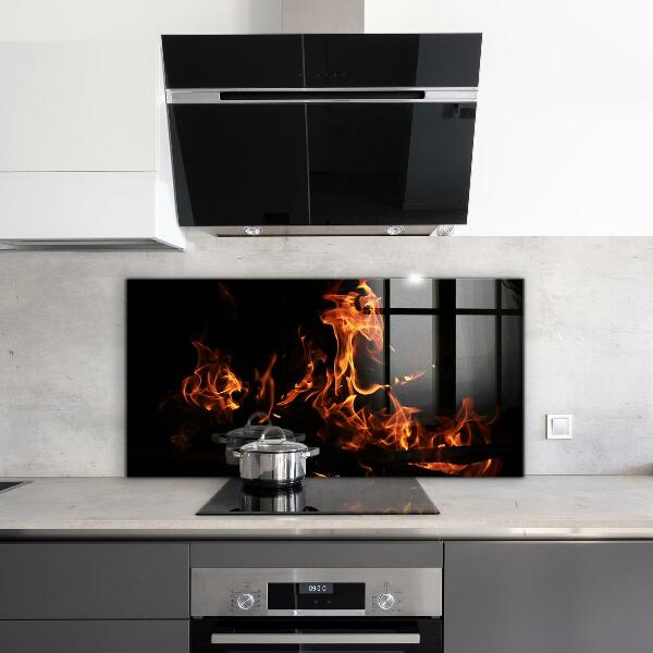 Pannello paraschizzi cucina Fiamme calde di un falò