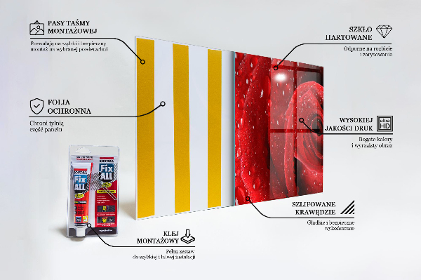 Rivestimento parete cucina Gocce di rugiada su una rosa rossa