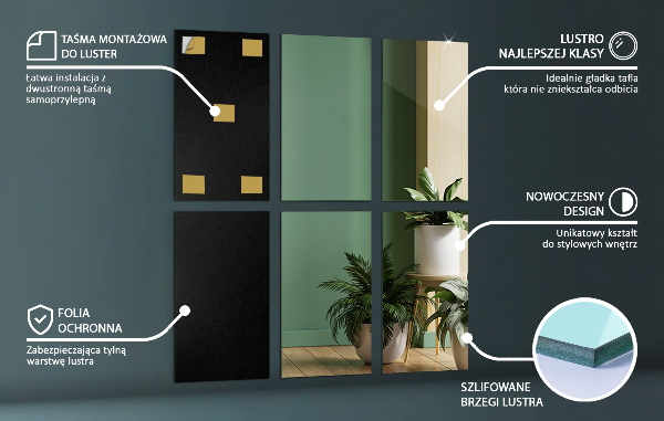 Specchio piastrelle 6 pz 30x16 cm