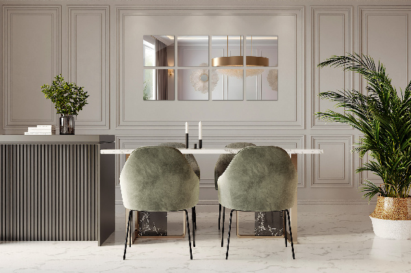 Piastrelle di specchio 6 pz 30x30 cm