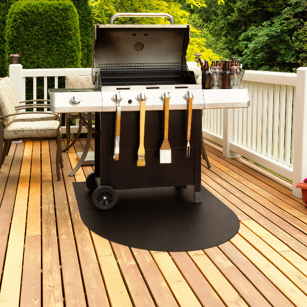 Pedana salvapavimento semiovale per barbecue 80x90 cm