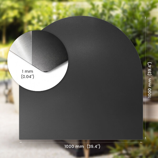 Tappeto protettivo semicircolare per barbecue da terrazzo 100x100 cm