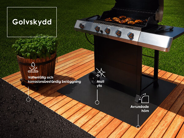 Pedana salvapavimento rettangolare per barbecue 100x80 cm