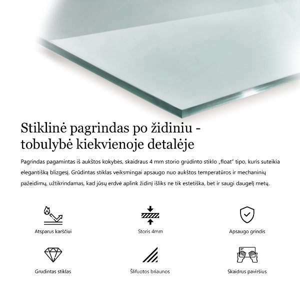 Vetro sotto il camino h40