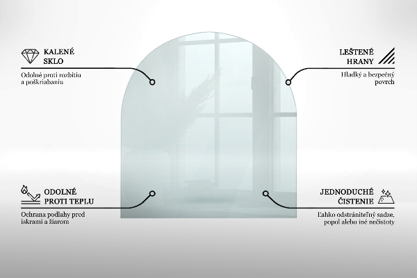 Lastra in vetro per caminetto 100x100 cm