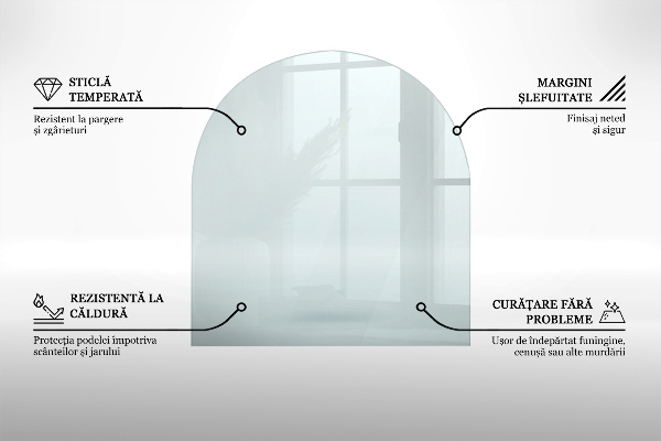 Lastra in vetro per caminetto 100x100 cm