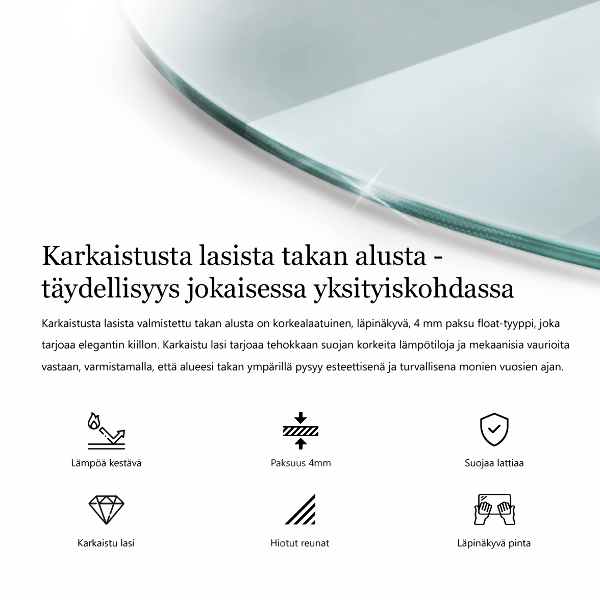 Lastra in vetro per caminetto 100x100 cm