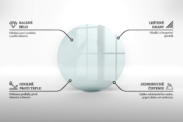 Lastra in vetro per caminetto fi50 cm