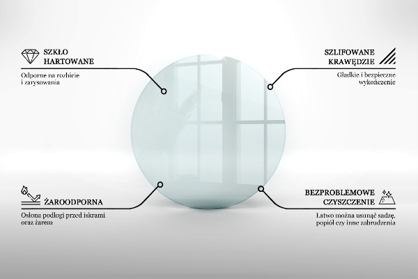 Lastra in vetro per caminetto fi60 cm
