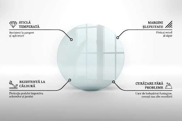 Vetro sotto il camino fi90 cm