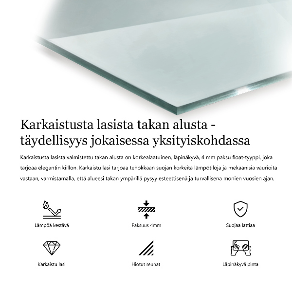 Vetro sotto il camino 100x50 cm