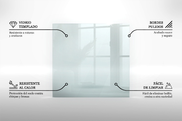 Vetro sotto il camino 125x50 cm