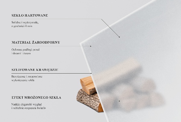 Vetro sotto stufa rettangolare semitrasparente 100x50 cm