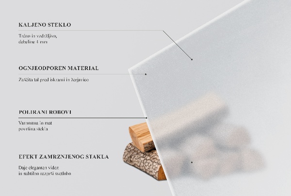 Vetro sotto stufa rettangolare semitrasparente 120x60 cm