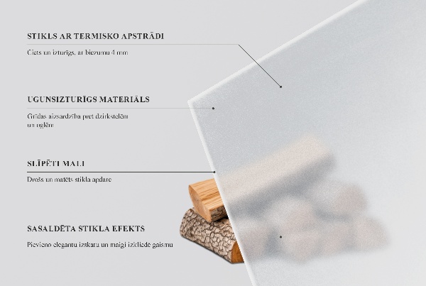 Vetro sotto stufa rettangolare semitrasparente 125x50 cm