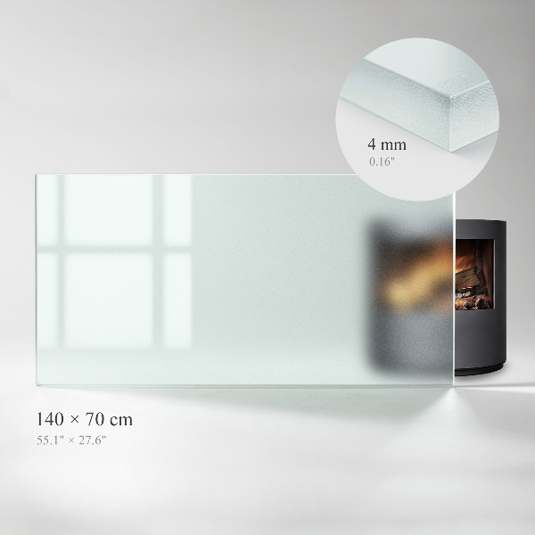 Vetro sotto stufa rettangolare semitrasparente 140x70 cm