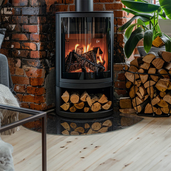 Vetro sotto il camino Texture della pietra naturale