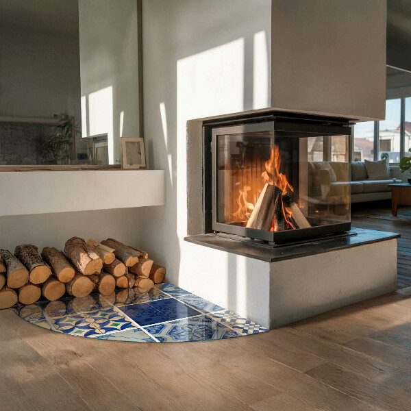 Vetro sotto il camino Modelli di piastrelle in ceramica